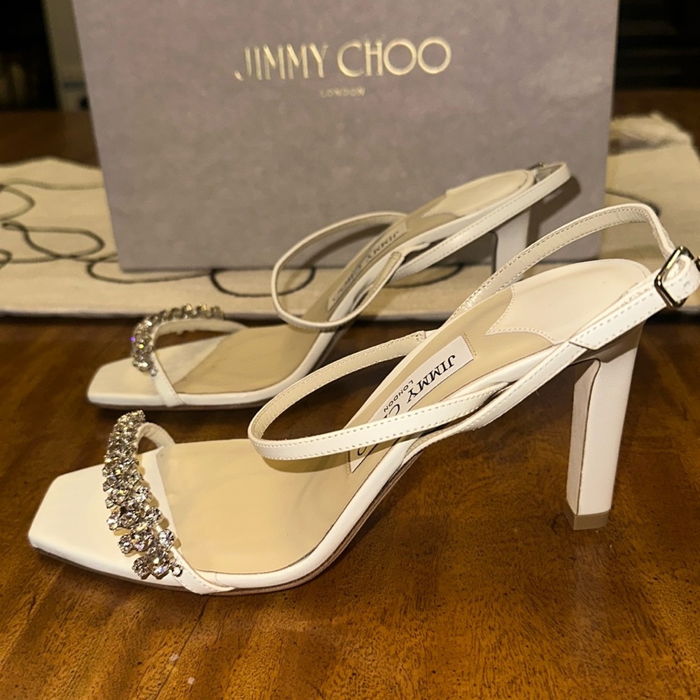 Jimmy Choo Meira Embellished High Heel Slide Sandals Size 36 NEW - Picture 12 of 16